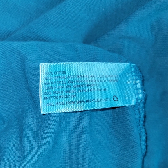 Universal Thread Women V-Neck Short Sleeve Cotton T-shirt Blue Size Large - Picture 4 of 4